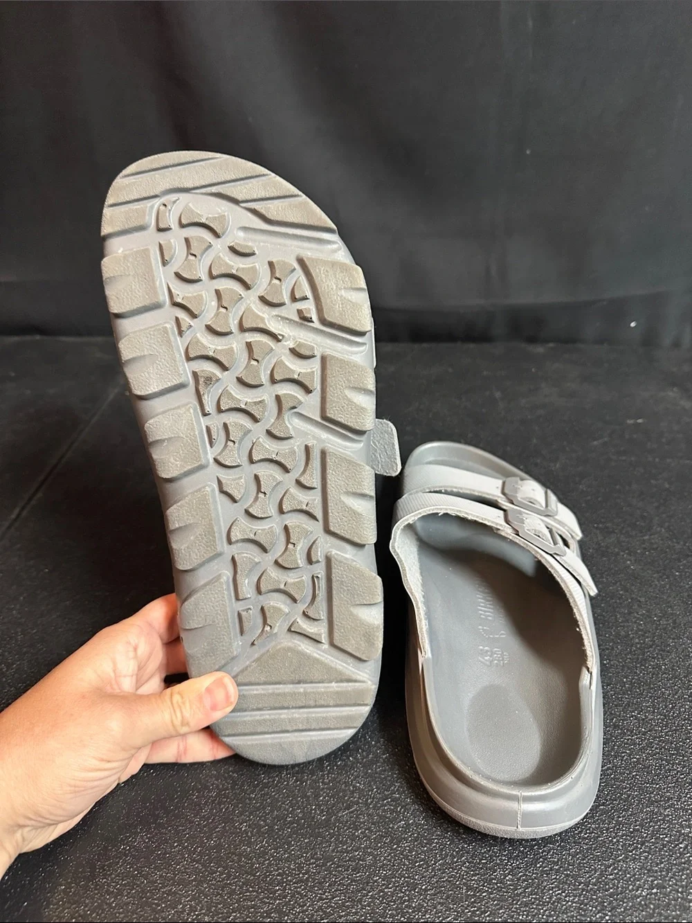 Birkenstock Men’s Two-Buckle Slide waterproof Sandals in White and Gray 43